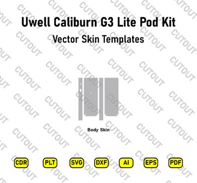 ​Archivos de corte de diseño vectorial para el kit de cápsulas Uwell Caliburn G3 Lite
