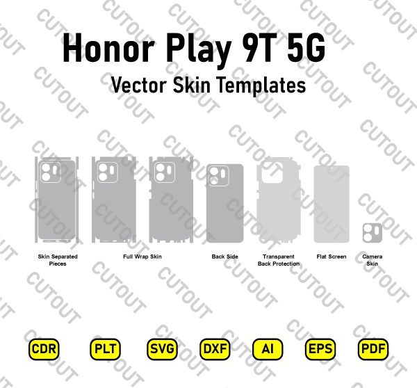 Honor Play 9T 5G Vector Skin Cut Files