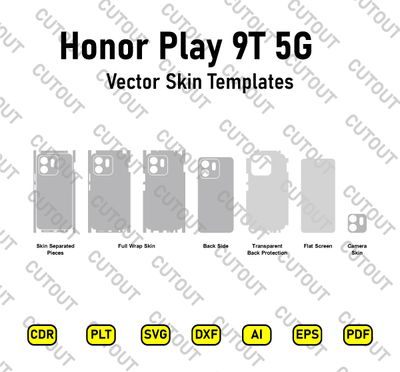 ​Archivos de corte de la carcasa vectorial Honor Play 9T 5G