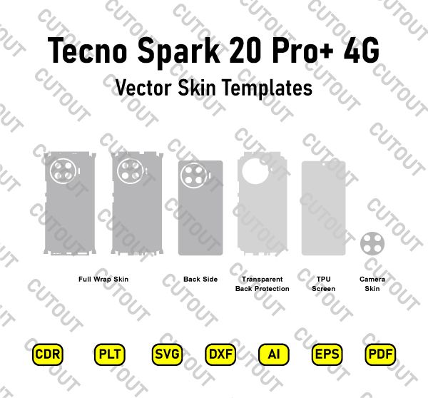 Tecno Spark 20 Pro+ 4G Vector Skin Cut Files