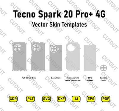 Tecno Spark 20 Pro+ 4G Vector Skin Cut Files