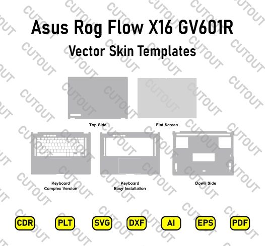 Asus Rog Flow X16 GV601R Vector Skin Cut Files