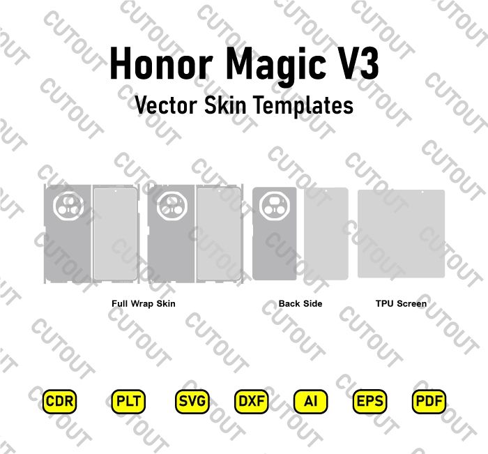 Honor Magic V3 Vector Skin Cut Files