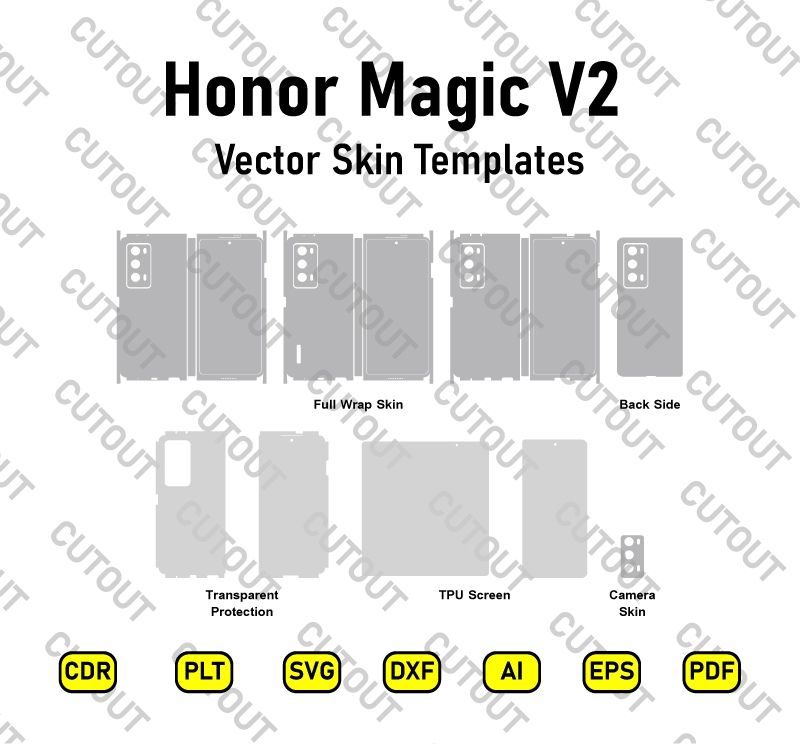 Honor Magic V2 Vector Skin Cut Files
