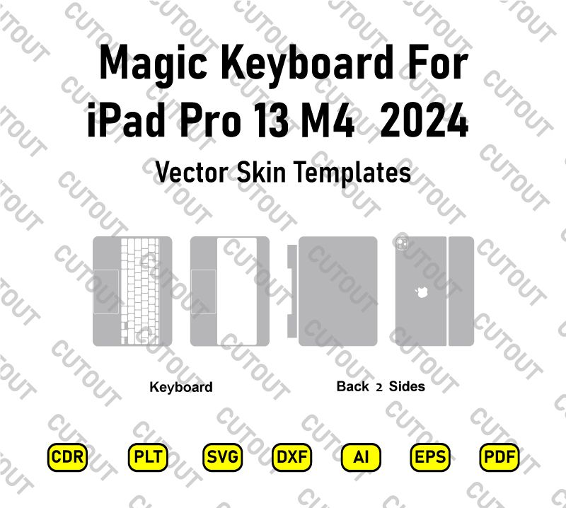 Magic Keyboard For iPad Pro 13 2024 Vector Skin Cut Files