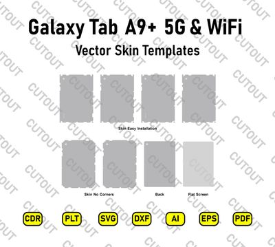 Samsung Galaxy Tab A9+ 5G &amp; WiFi Versions Vector Skin Cut Files