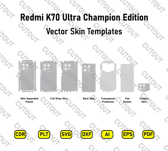 Xiaomi Redmi K70 Ultra Champion Edition Vector Skin Cut Files