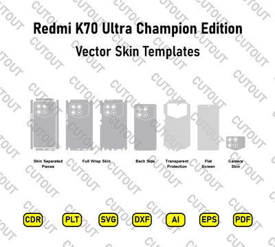 Xiaomi Redmi K70 Ultra Champion Edition Vector Skin Cut Files