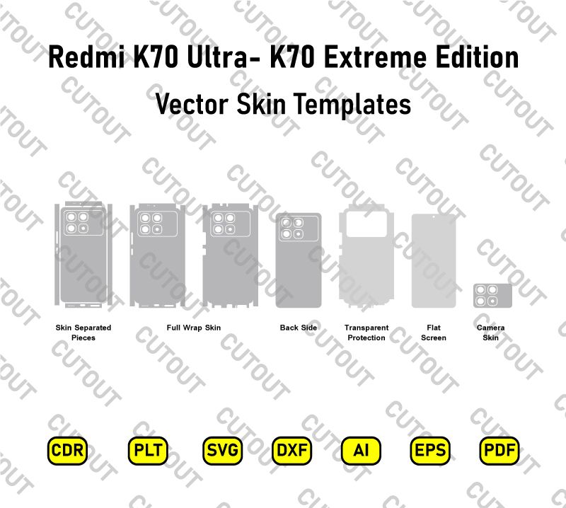 Xiaomi Redmi K70 Ultra- Redmi K70 Extreme Edition Vector Skin Cut Files