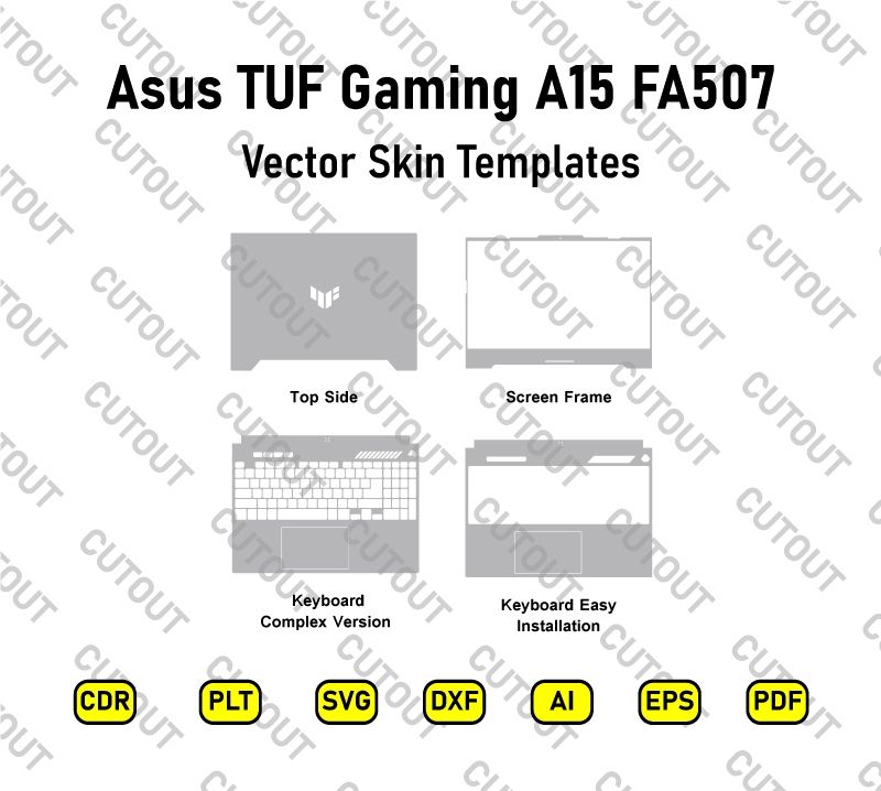 ASUS TUF Gaming A15 FA507R Vector Skin Cut Files
