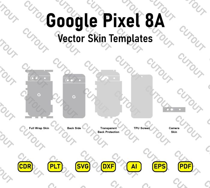 Google Pixel 8A Vector Skin Cut Files