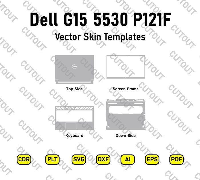 Dell G15 5530 P121F Vector Skin Cut Files