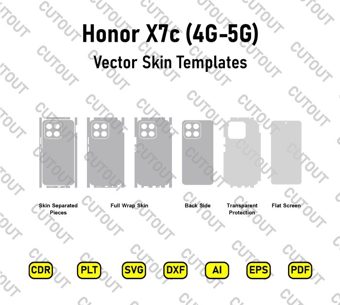 Honor X7c 5G-4G Vector Skin Cut Files