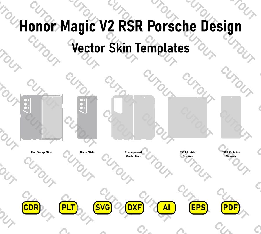 Honor Magic V2 RSR Porsche Design Vector Skin Cut File