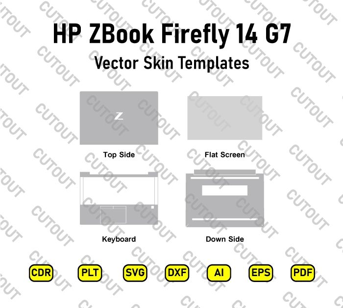 HP ZBook Firefly 14 G7 AX201D2W Vector Skin Cut Files