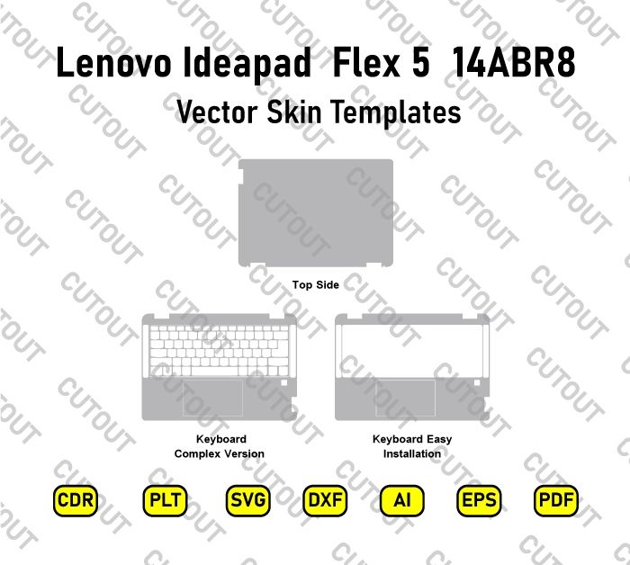 Lenovo Ideapad Flex 5 14ABR8 Vector Skin Cut Files