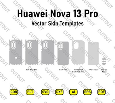 ​Archivos de corte de skins vectoriales para Huawei Nova 13 Pro