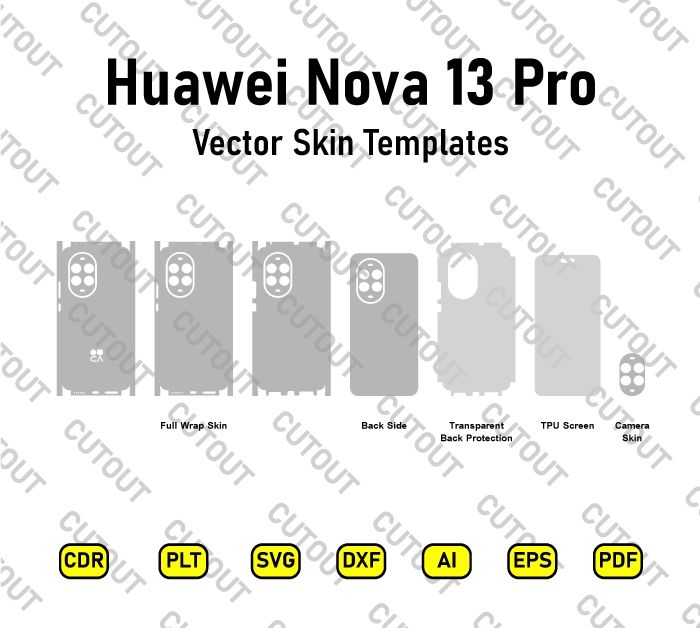 ​Archivos de corte de skins vectoriales para Huawei Nova 13 Pro