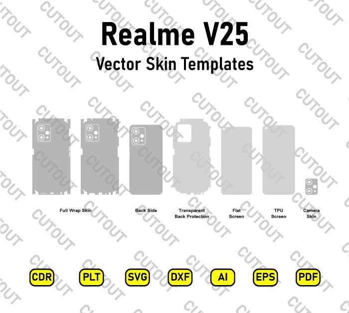 Realme V25 Vector Skin Cut Files