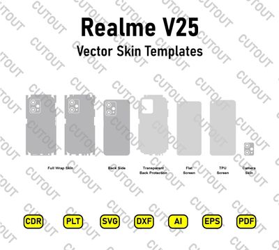 Realme V25 Vector Skin Cut Files