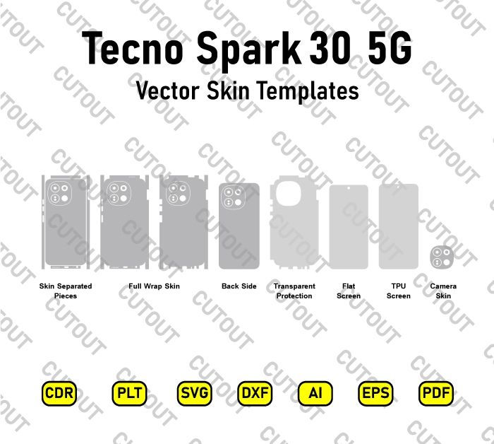 Tecno Spark 30 5G Vector Skin Cut Files