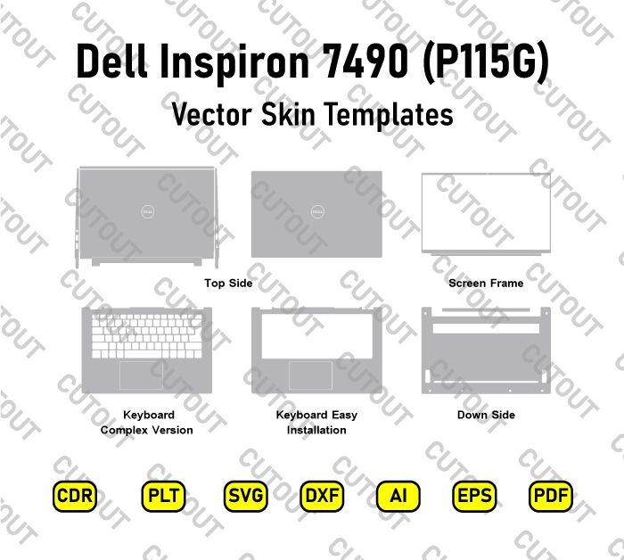 Dell Inspiron 7490 (P115G) Vector Skin Cut Files