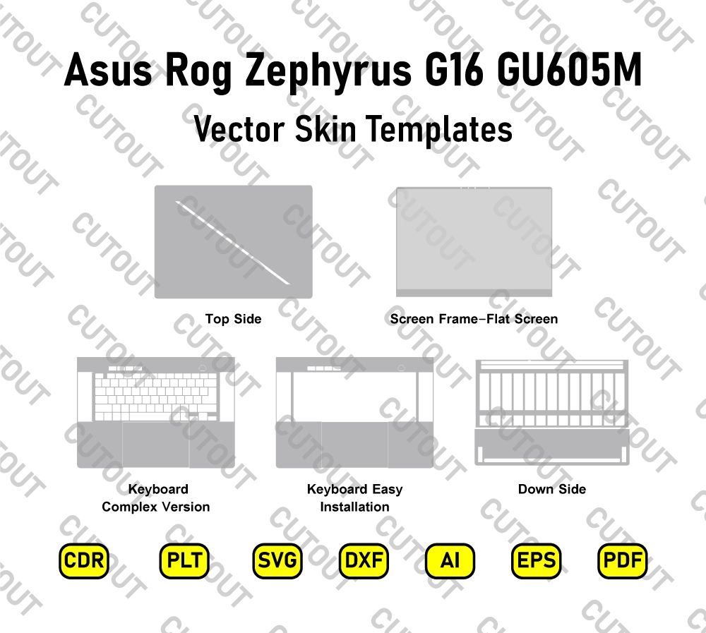 Archivos de corte vectorial para Asus Rog Zephyrus G16 GU605M