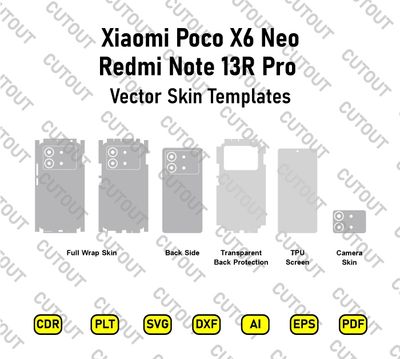 Xiaomi Poco X6 Neo-Redmi Note 13R Pro Vector Skin Cut Files
