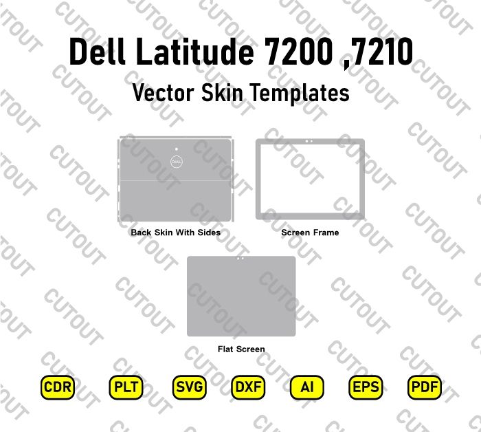 Dell Latitude 7210, 7200 2-in-1 Vector Skin Cut File