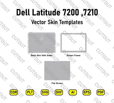 Dell Latitude 7210, 7200 2-in-1 Vector Skin Cut File
