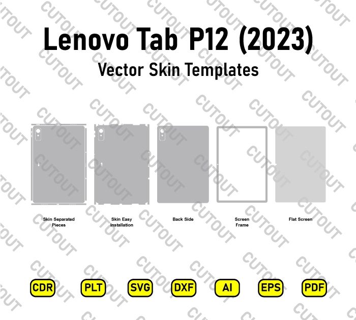 Lenovo Tab P12 12.7 2023 Vector Skin Cut Files