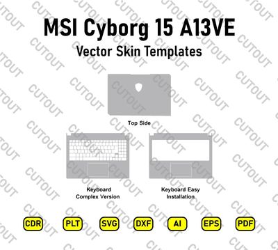 MSI Cyborg 15 A13VE 2023 Gaming Laptop 15.6 Vector Skin Cut Files