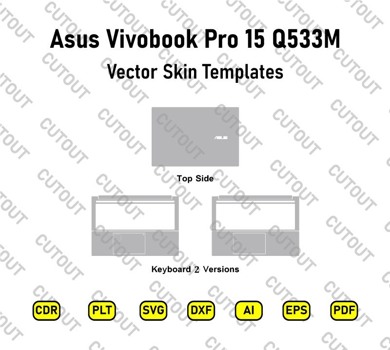 Asus Vivobook Pro 15 Q533M Vector Skin Cut Files