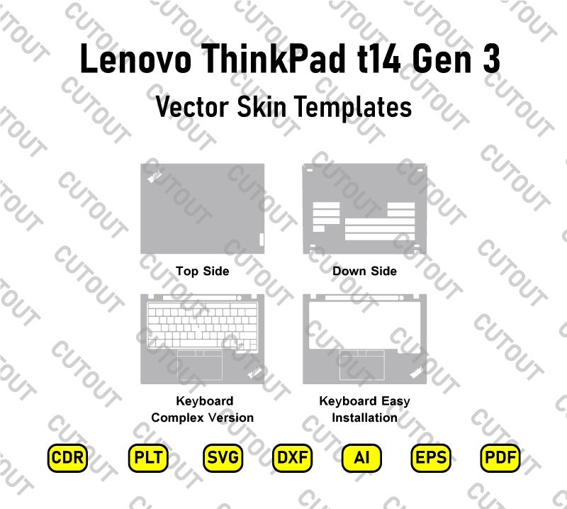 Lenovo ThinkPad t14 Gen3 Vector Skin Cut Files