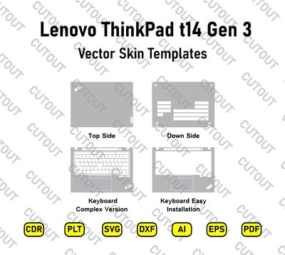 Lenovo ThinkPad t14 Gen3 Vector Skin Cut Files
