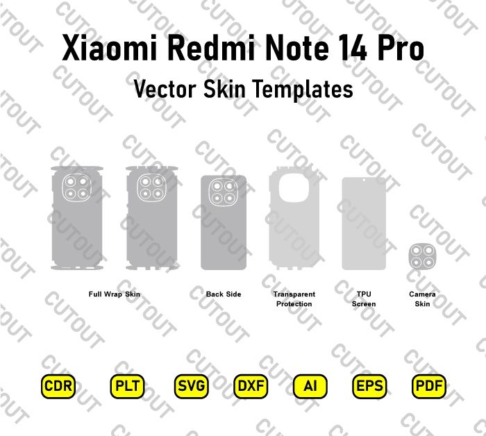 Xiaomi Redmi Note 14 Pro Vector Skin Cut Files