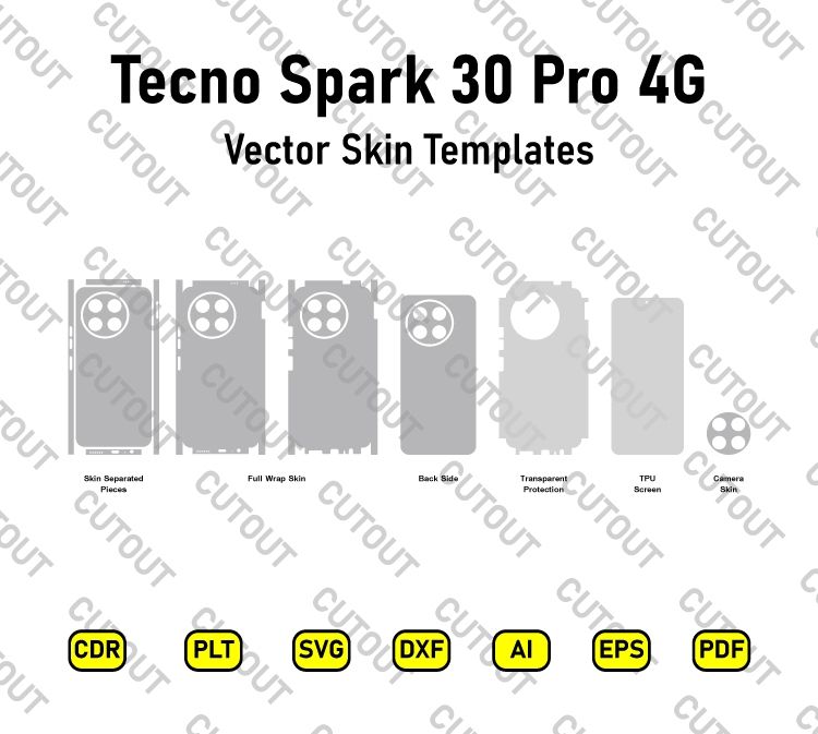 Tecno Spark 30 Pro 4G Vector Skin Cut Files