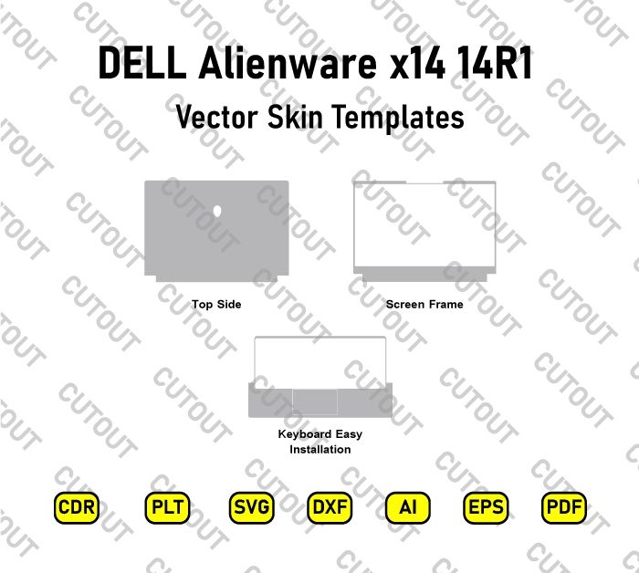 Dell Alienware x14 14R1 4810 Vector Skin Cut Files Template