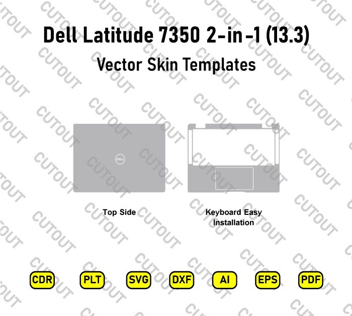 Dell Latitude 7350 2-in-1 13.3 2024 Vector Skin Cut Files