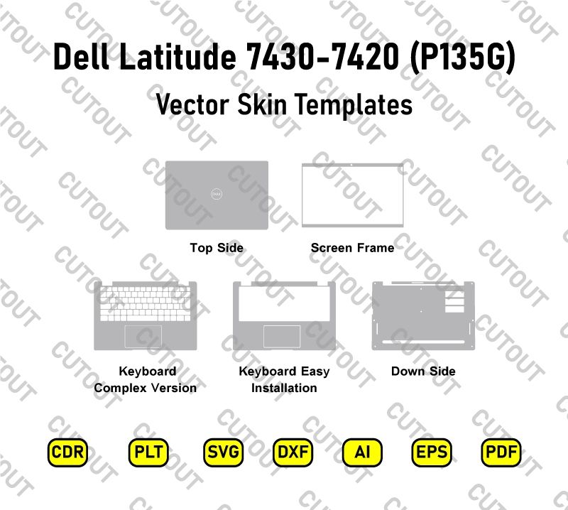 Dell Latitude 7420-7430 (P135G) Vector Skin Cut Files