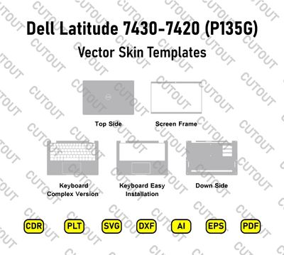Dell Latitude 7420-7430 (P135G) Vector Skin Cut Files