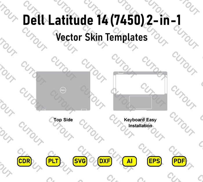 Dell Latitude 7450 2-in-1 14 Vector Skin Cut Files