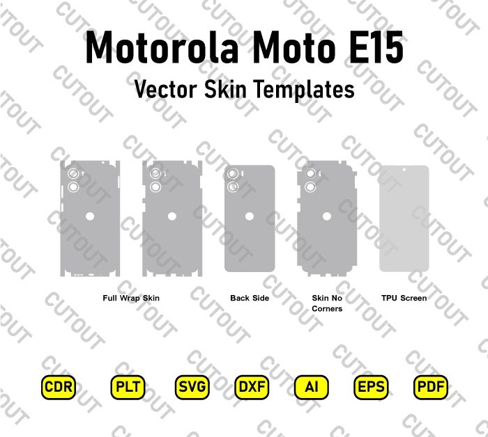 Motorola Moto E15 Vector Skin Cut Files