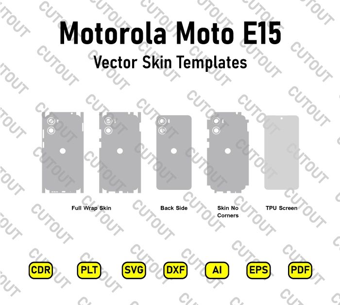Motorola Moto E15 Vector Skin Cut Files