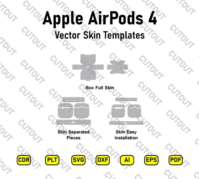 Apple AirPods 4 Vector Skin Cut Files
