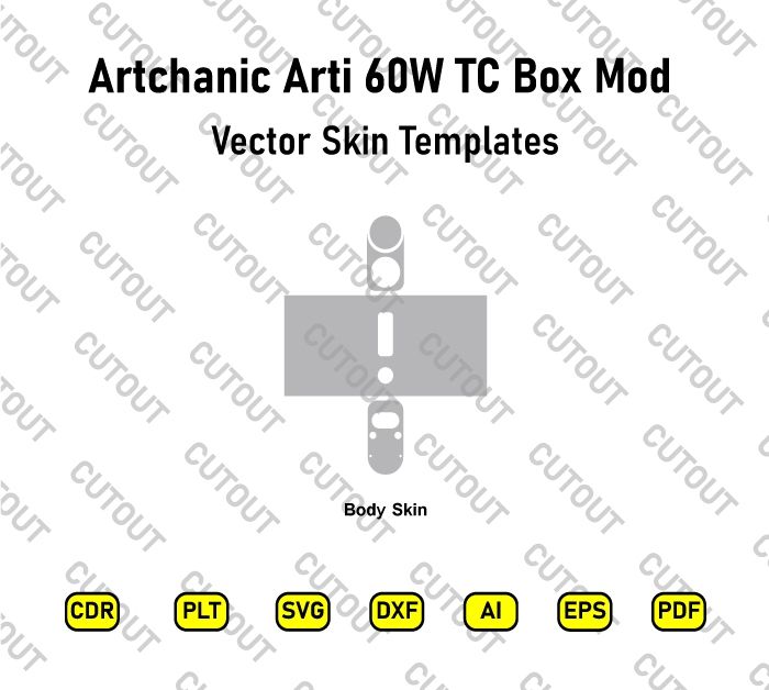 Artchanic Arti 60W TC VW Vape Box Mod Vector Skin Cut Files