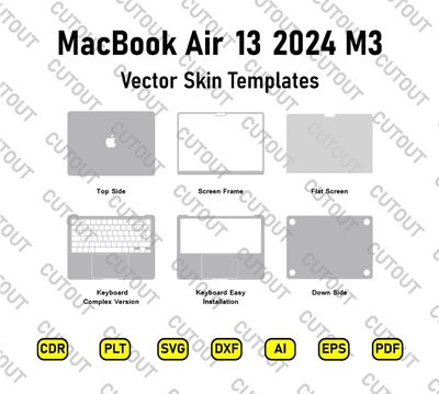 MacBook Air 13 2024 M3 Vector Skin Cut Files
