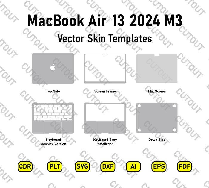 MacBook Air 13 2024 M3 Vector Skin Cut Files