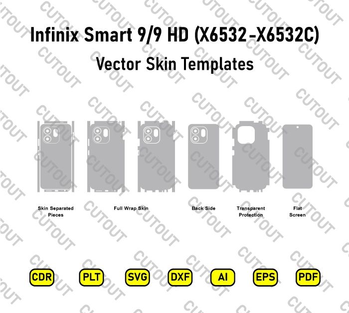 Infinix Smart 9-Smart 9 HD X6532-X6532C Vector Skin Cut Files
