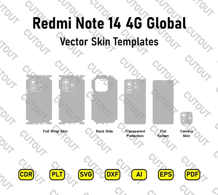 Xiaomi Redmi Note 14 4G Global Vector Skin Cut Files